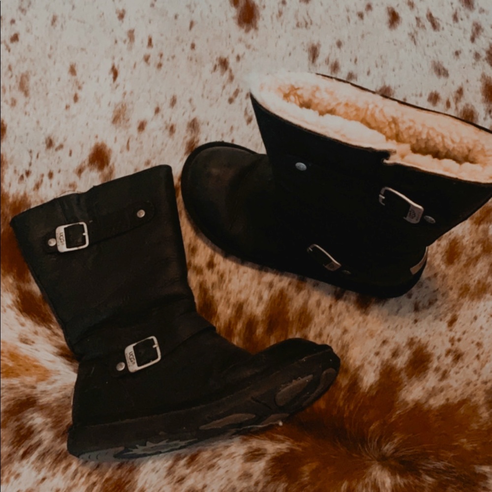 Women’s Black UGG Boots with Buckle